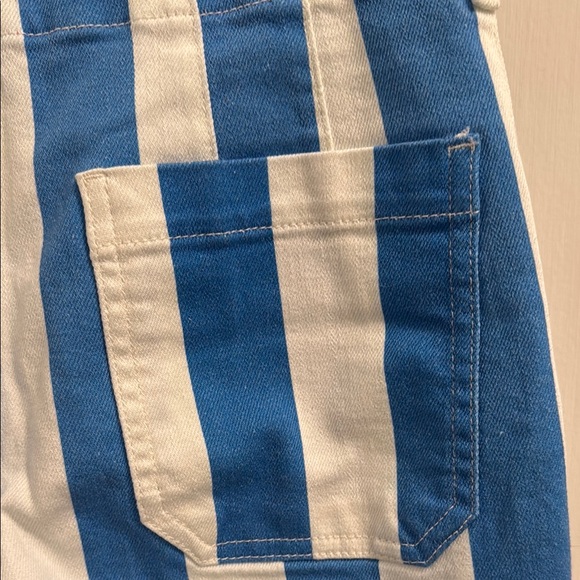 The Colette Cropped Wide-Leg Jeans by Maeve. Blue and White Striped Pants. - Picture 4 of 9